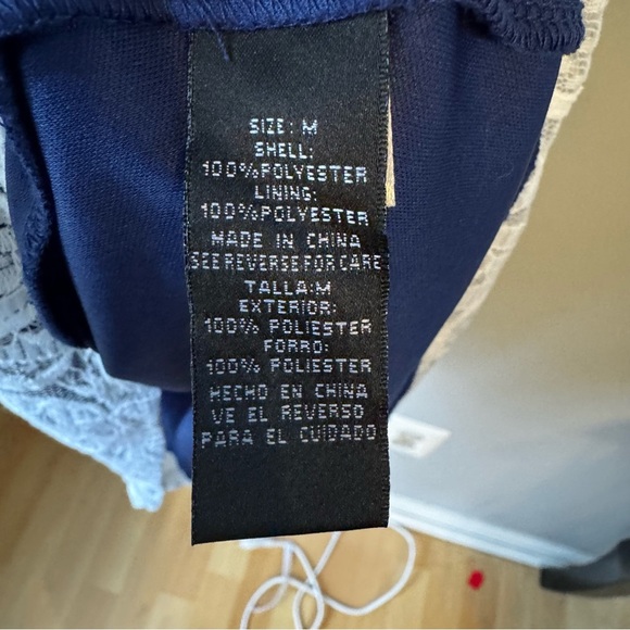 Madison Paige Bodycon Cottagegoth Mini Shift Dress Size M- Blue With White Lace - Picture 6 of 6